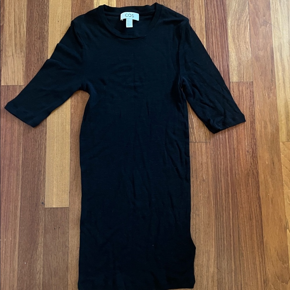COS Black Three-Quarter Sleeve Shirt
